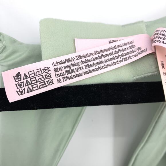 Victorias Secret Body By Victoria Lined Perfect Coverage Bra Womens Sz 38C Green - Picture 6 of 7